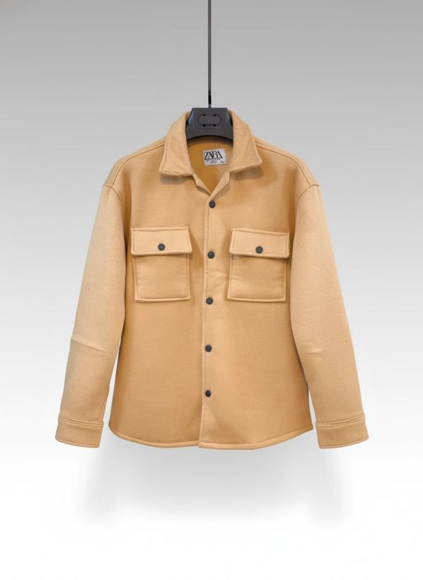 کت فوتر مردانه کرم کاراملی خاص گرماژ بالا فوقالعاده شیک استایل باکسی