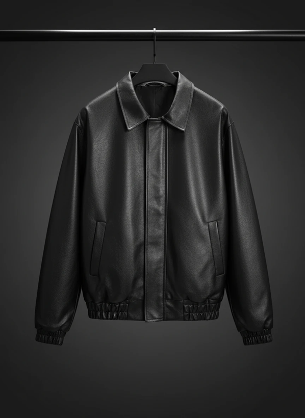 جکت چرم مشکی مات مدل باکسی لش | فوقالعاده شیک و با کیفیت ترند 2026 کد j2