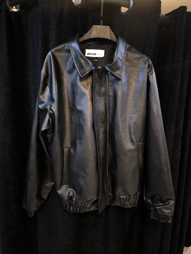 جکت چرم مشکی مات مدل باکسی لش | فوقالعاده شیک و با کیفیت ترند 2026 کد j2