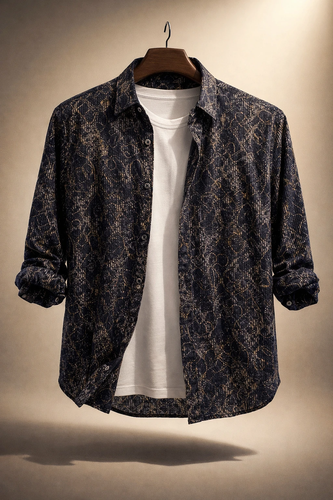 پیراهن کنفی طرح «ماربل اسکچ» مشکی فوق العاده خنک و با کیفیت کد R15