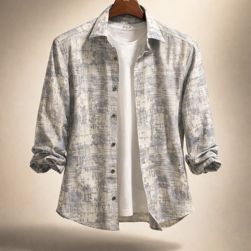 پیراهن کنف صددرصد نخ «گرافیت ماربل» فوق العاده خنک و با کیفیت کد S11