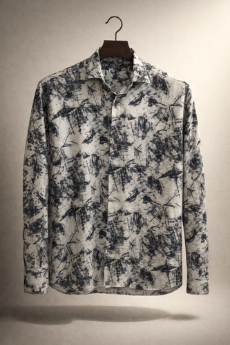 پیراهن کنف لینن صددرصد نخ سبز طبیعی طرح هنری فوق العاده خنک و با کیفیت کد B12