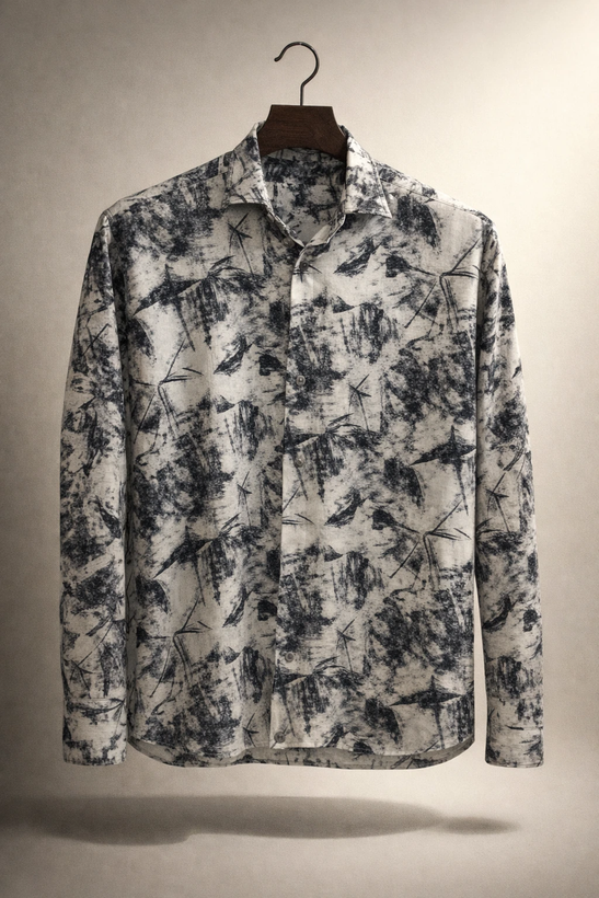 پیراهن کنف لینن صددرصد نخ سبز طبیعی طرح هنری فوق العاده خنک و با کیفیت کد B12