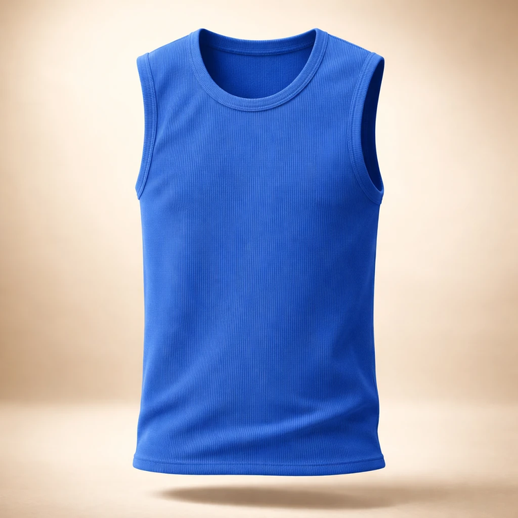 تنگ تاپ آبی شالی کبریتی مردانه کیفیت عالی | سایزبندی