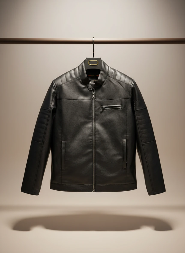 کت چرم مشکی کلاسک مردانه با کیفیت عالی و طراحی مدرن کد 525