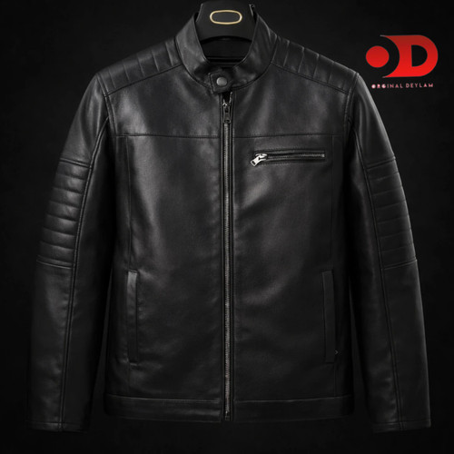 کت چرم مشکی کلاسک مردانه با کیفیت عالی و طراحی مدرن کد 525