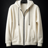 سویشرت فوتر پشمی سفید استخونی تمام خز خاص با عالی ترین کیفیت | قواره دار لانگ