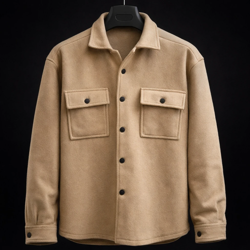 کت فوتر مردانه کرم شتری کجراه خاص گرماژ بالا فوقالعاده شیک استایل باکسی