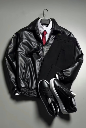 جکت چرم مشکی پایین کش خاص 😈 * استایل ترند و فوق العاده شیک ۲۰۲۶