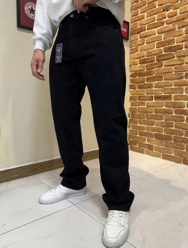 شلوار بگ مشکی پرکلاغی سنگشور مردانه | پارچه کیفیت استثنایی قد ۱۱۰ سانت کد 358