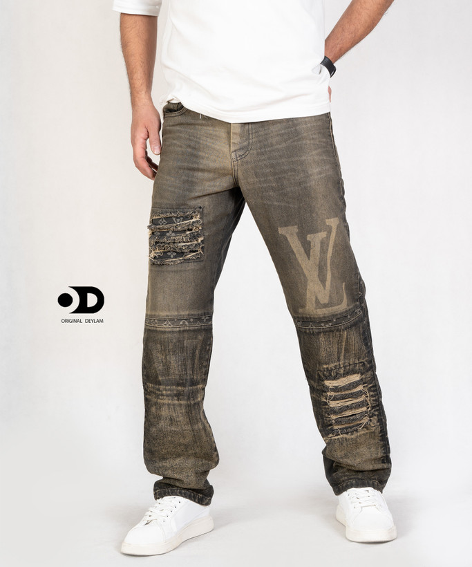 شلوار نیم بگ کاستوم شده تینت کرم نسکافه ای خاص کد ۷۷