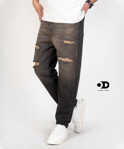 شلوار مام فیت تینت قهوه ای زاپ کاستوم مردانه کد S2026