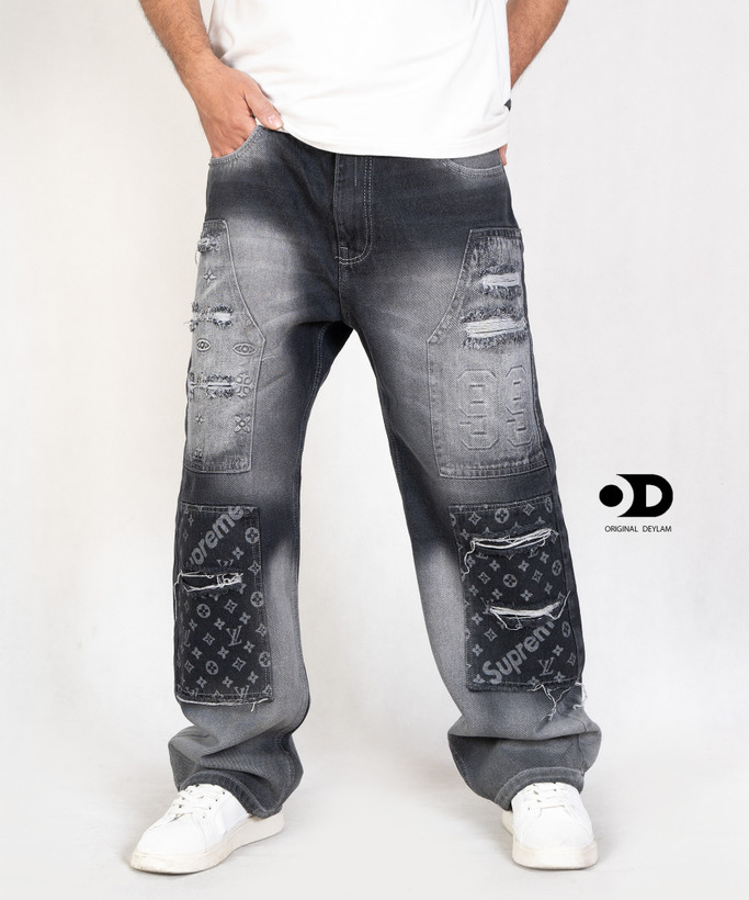 شلوار بگ کاستوم شده ذغالی خاص کد ۸۲