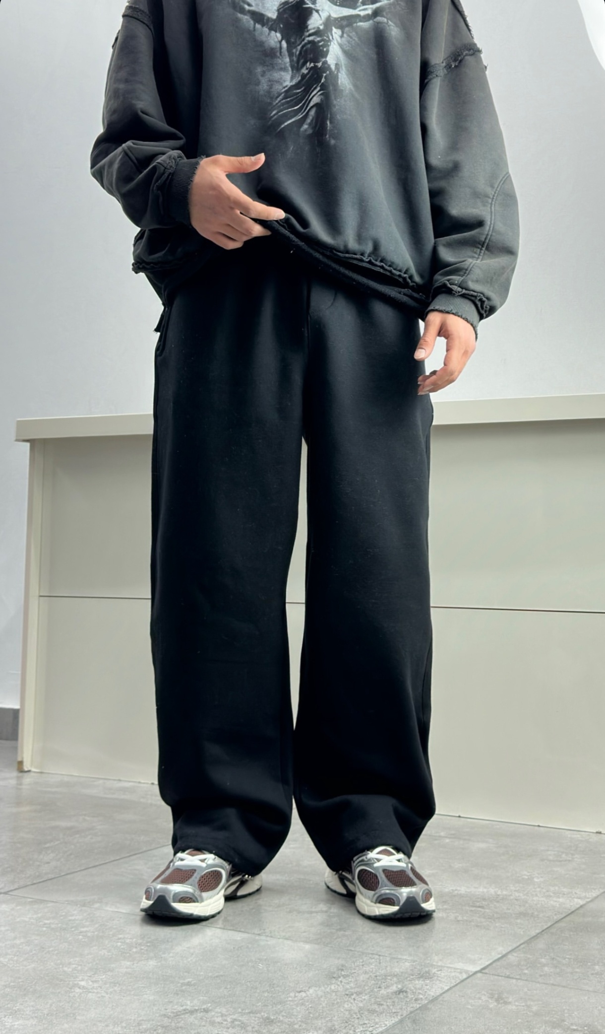 شلوار جاگر بگ پارچه گلکسی رنگ مشکی | کپ خفن 2026