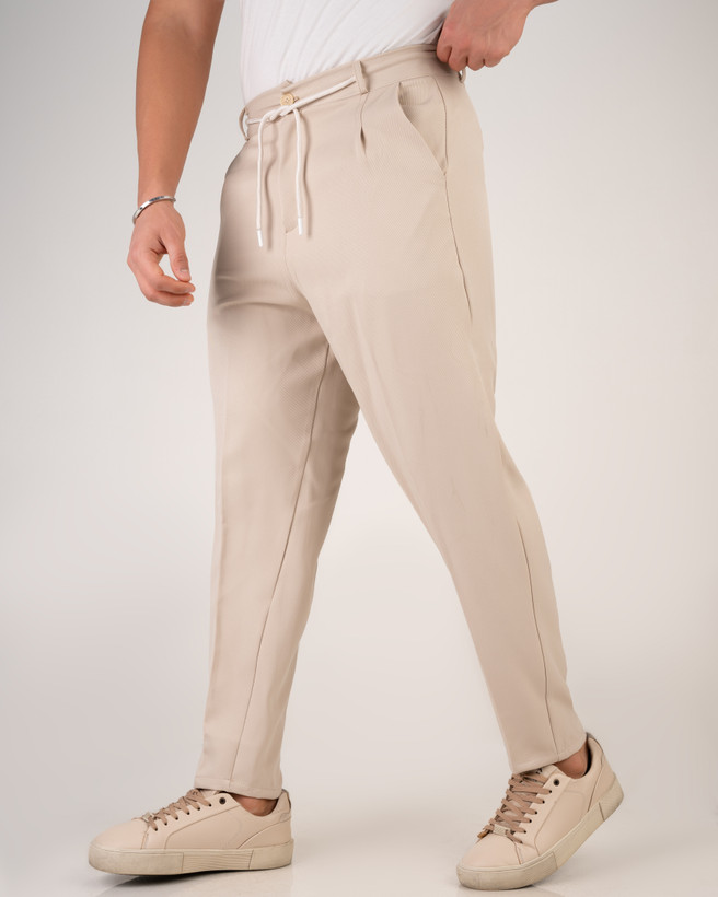 شلوار مام فیت مازراتی کرم نخودی استایل اولد مانی 2026