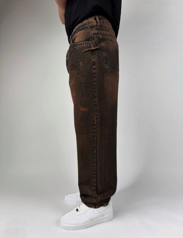 شلوار جین نیم بگ گازویلی مردانه پارچه کجراه با قد ۱۱۰ جدید مدل 2026