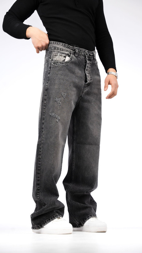 شلوار بگ جین ذغالی روشن قد ۱۱۲ سانت * بهترین کیفیت کد 951