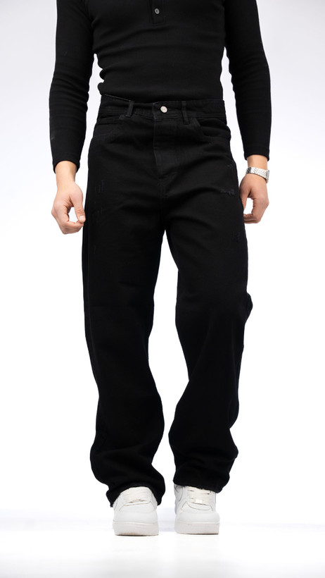 شلوار بگ جین مشکی قد 110 سانت * بهترین کیفیت دنیم کد 946