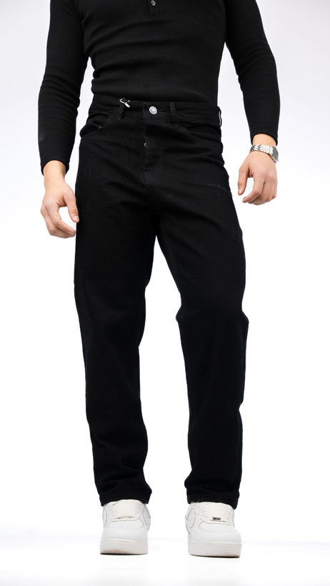 شلوار مام فیت مشکی زاپ سطحی با کیفیت عالی| فوقالعاده شیک و خفن کد 965