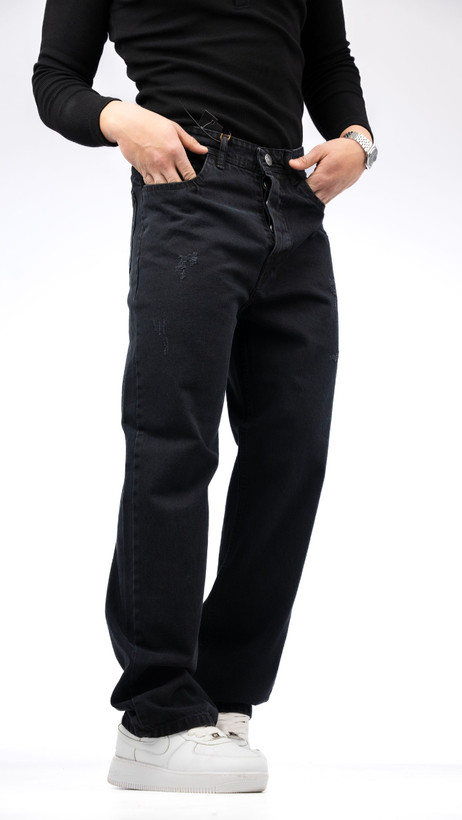 شلوار بگ جین ذغالی تیره زاد سطحی قد 110 سانت * بهترین کیفیت دنیم کد 916