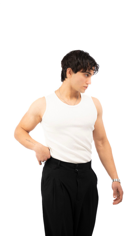 تنک تاپ سفید bms کبریتی مناسب سایز 50 تا 100 کیلو | کیفیت عالی