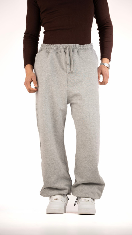 شلوار جاگر فول بگ طوسی ملانژ فوقالعاده شیک ترند 2026