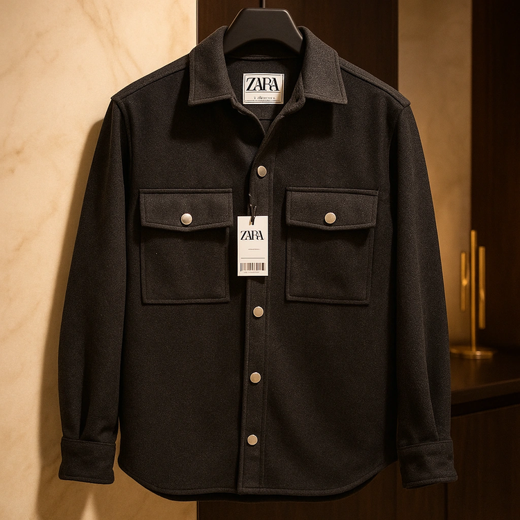 کت فوتر پشمی مشکی مردانه قواره باکسی اولد مانی | کیفیت بالا ارسال فوری