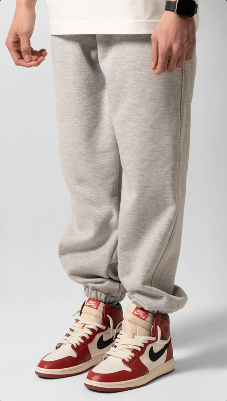 شلوار جاگر دمپا کش طوسی ملانژ روشن گرم بالا کپ نیم بگ کد ۸۶۶