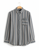 پیراهن پشمی راه راه طوسی و نارنجی - طراحی مینیمال پرمیوم