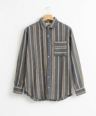 پیراهن راه راه ذغالی و کرم - طراحی مینیمال پرمیوم