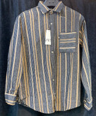 پیراهن راه راه ذغالی و کرم - طراحی مینیمال پرمیوم