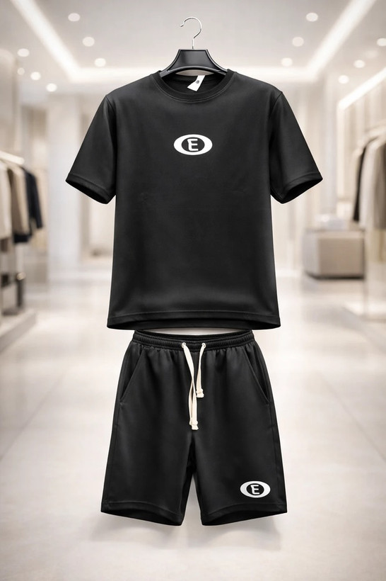 ست تیشرت و شلوارک سنگشور مشکی پارچه دورس درجه یکست تیشرت و شلوارک سنگشور مشکی پارچه دورس درجه یک -اورجینال دیلم