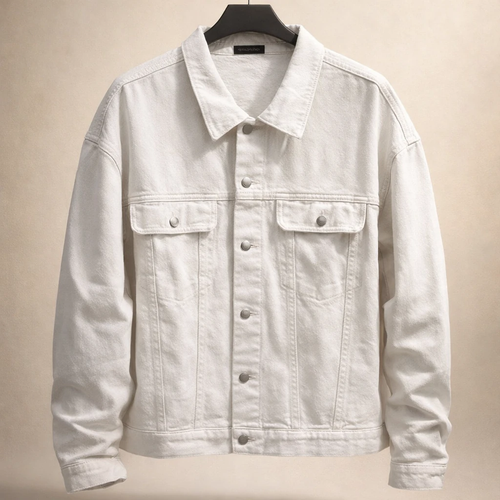 کت جین سفید مردانه | کپ لش باکسی اولد مانی | کیفیت عالی