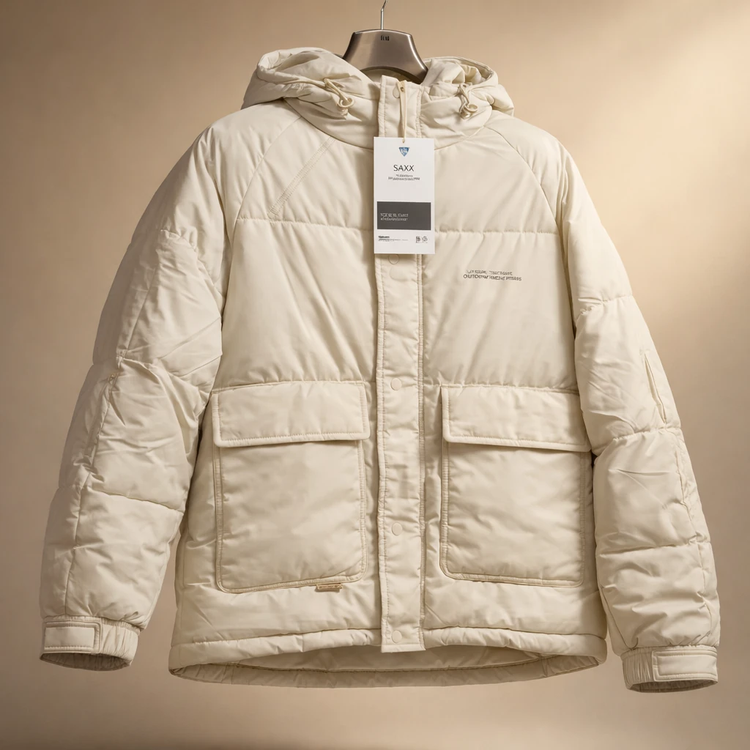 کاپشن سیلیکونی کرم درجه یک ضد آب آستر پر قو | کیفیت فوق استثنایی کد ۲