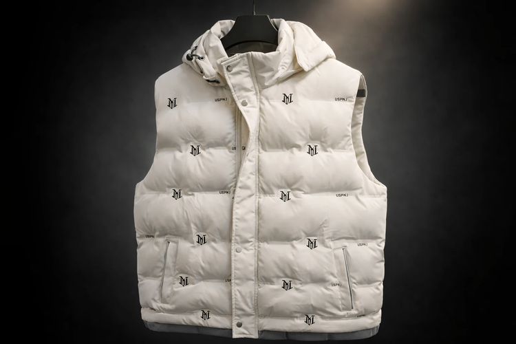 محصول لوکس|ژیله پافر برزنتی مردانه رنگ سفید خاص + کیفیت استثنای