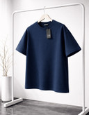 تیشرت دراپ لش دورس دو نخ رنگ سورمه ای | گرماژ بالا پارچه پنبه پنبه ماکان