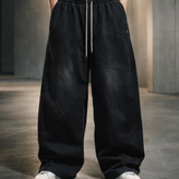 شلوار واید لگ (Wide Leg) مشکی ذغالی | استایل لش استریت ۲۰۲۶ کد 880c038