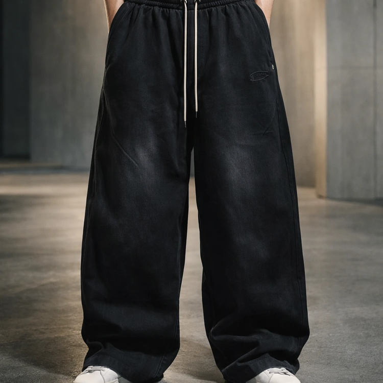 شلوار واید لگ (Wide Leg) مشکی ذغالی | استایل لش استریت ۲۰۲۶ کد 880c038