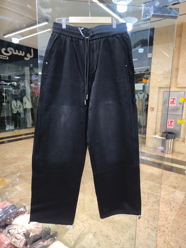 شلوار واید لگ (Wide Leg) مشکی ذغالی | استایل لش استریت ۲۰۲۶ کد 880c038