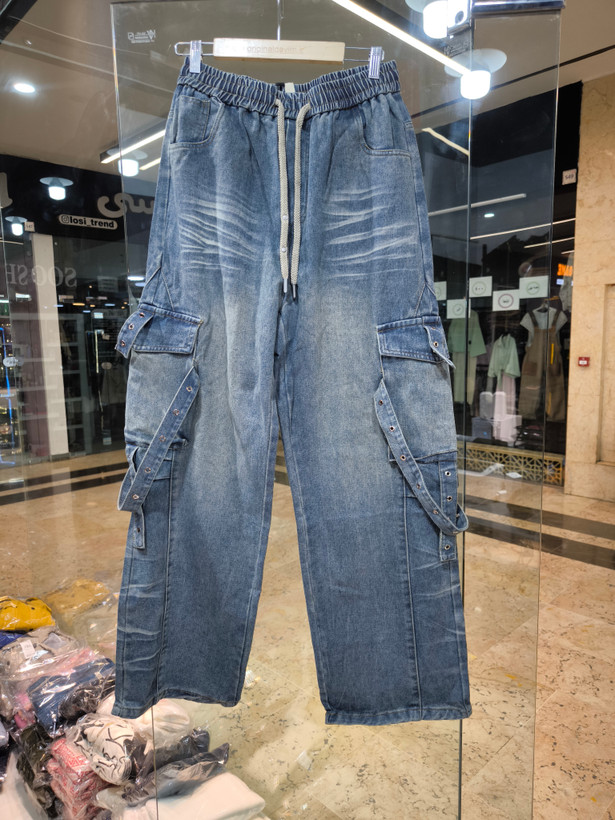 شلوار واید لگ (Wide Leg) با جزییات بندی کارگو فوقالعاده خفن| استایل لش استریت ۲۰۲۶ کد