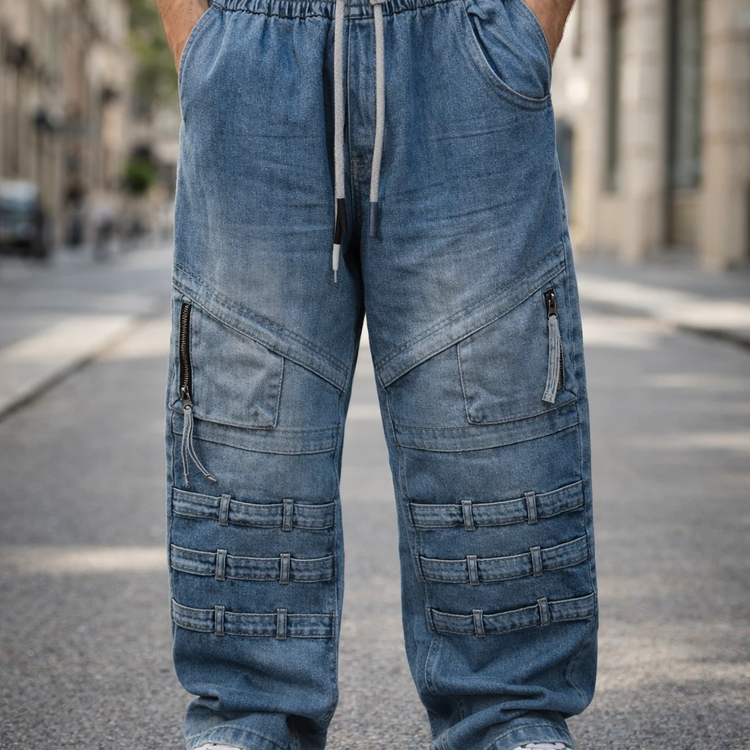 شلوار واید بگ (Wide Leg) با جزییات بندی کارگو فوقالعاده خفن| استایل لش استریت ۲۰۲۶ کد