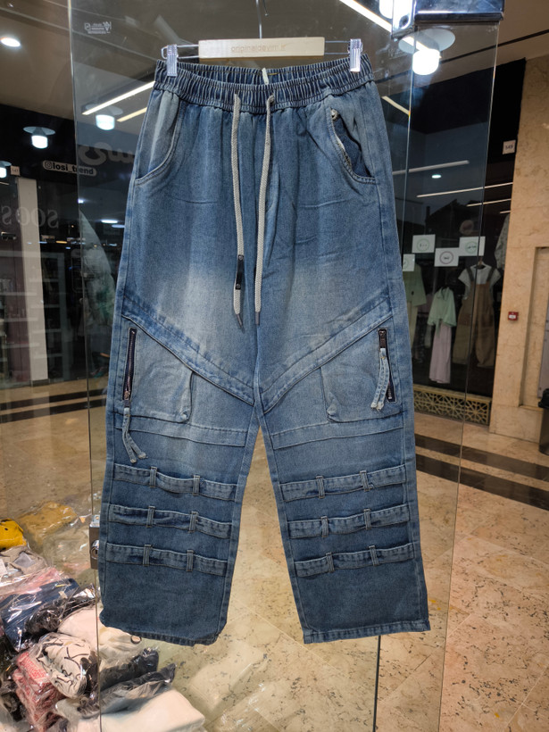 شلوار واید بگ (Wide Leg) با جزییات بندی کارگو فوقالعاده خفن| استایل لش استریت ۲۰۲۶ کد