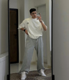 جاگر بگ پارچه دورس ضخیم طوسی روشن ملانژ قد ۱۱۰ سانت | کپ خفن 2026