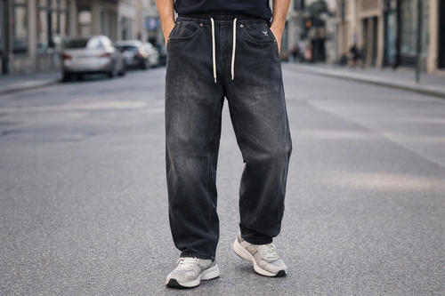 شلوار جین بالونی ذغالی مستر کوالیتی کد H3588