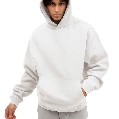 هودی سفید بیسیک لش دو نخ 2026 بهترین کیفیت - کد G65