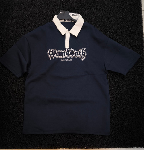 تیشرت باکسی لش مستر کوالیتی یقه دار سرمه ای خاص | اورجینال دیلم