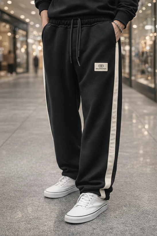 اسلش نیم بگ جاگر مردانه پارچه گلکسی | بغل نوار سفید کنفی لوکس