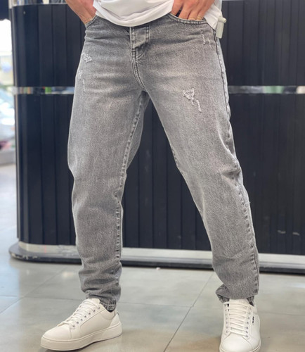 شلوار مام فیت طوسی سایز بزرگ تا ۵۴ موجود پارچه جین کجراه پنبه درجه یک کد ۸۵