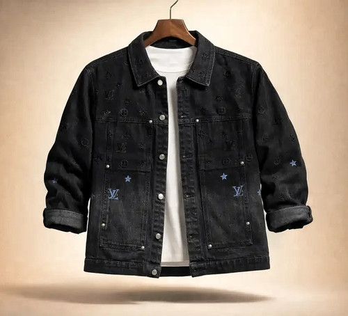 محصول پرمیوم|کت جین مشکی با پترن های لوکس و جذاب با کیفیت استثنایی