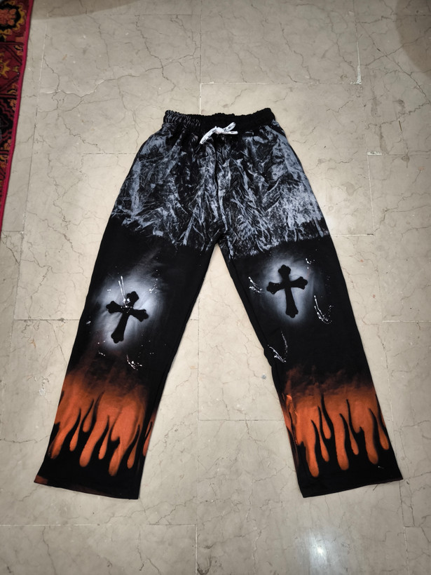 شلوار جاگر بگ کروم هارتز کد KT43 پارچه گلکسی پنبه کیفیت پرمیوم | قد ۱۱۰ سانت